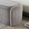Sapphtopaz Storage Ottoman Oval Corduroy Bench with Upholstered Modern Ottoman with Storage Entryway Bench for Living Room, Bedroom, Entryway - 4 of 4