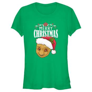 Juniors Womens Marvel: Guardians of the Galaxy Baby Groot Merry Christmas T-Shirt