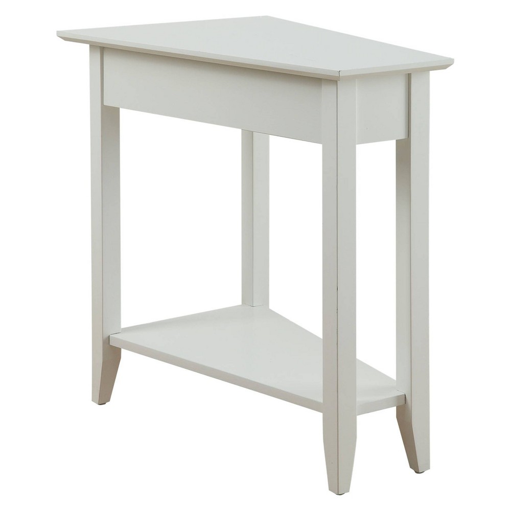 Photos - Coffee Table Breighton Home Harper Triangle End Table with Shelf White