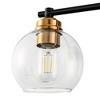 DORESshop 22 in. 3-Light Black and Gold Modern Bathroom Vanity Light with Clear Glass Shades, Wall Sconce for Large Spaces - 4 of 4