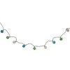 Northlight Natural Jute Wrapped Ball Patio Light Set - Blue and Green - 6' Green Wire - 10ct - 4 of 4