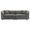 87" Curved Contemporary Sofa in Sleek Grey: Plush Seating, Streamlined Design, and Durable Frame C Ideal for Stylish Living Spaces - 3 of 4