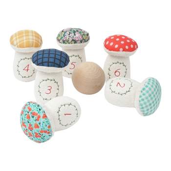Manhattan Toy Decorative 8-Piece Soft Toadstool Junior Bowling Set for Kids 3 Years and Up