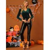 INSPIRE CHIC Women's Velvet V-Neck Long Sleeve Gilding Metallic Shiny Stars Blouse - 3 of 4