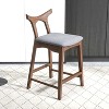 Vynxaria Gray Bar Dining Chairs - Set of 2 for Modern Sophistication - 4 of 4