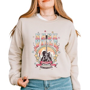 Simply Sage Market Women's Graphic Sweatshirt Nashville Tennessee Guitar - 1 of 4