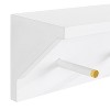 18" x 5" Adlynn Decorative Wall Shelf with Pegs White - Kate & Laurel All Things Decor: Entryway Organizer, Gold Accents - 3 of 4
