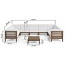 GDFStudio Cascada Outdoor Acacia Wood 9 Seater Sectional Sofa Chat Set with Cushions - 3 of 4