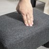 HOMCOM Ottoman Foot Rest, Small Foot Stool with Linen Fabric Upholstery and Plastic Legs, Cube Ottoman for Living Room, Charcoal Gray - 2 of 4