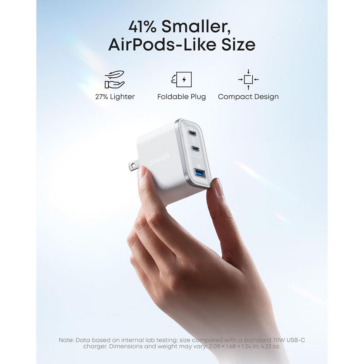 Anker Nano Charger, Ultra-Fast 70W Output 3-Port - thumbnail 3