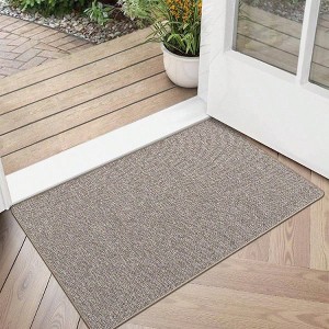 Ultra Door Entryway Low Profile Non Slip Rubber Backing Indoor Doormat Beige 24x36 Inch Easy Clean - 1 of 4
