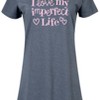 Women's - Instant Message - I Love My Imperfect Life Graphic T-shirt Dress - 2 of 4