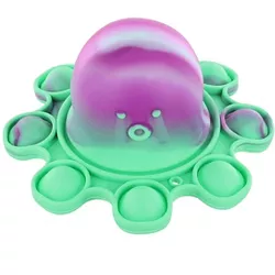 Toynk Pop Fidget Toy Aqua Octopus 8-Button Silicone Bubble Popping Game