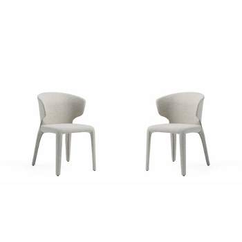 Set of 2 Conrad Modern Woven Tweed Dining Chairs - Manhattan Comfort