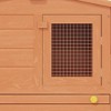 vidaXL Rabbit Hutch with Roofs Bunny Cage Small Animal House Outdoor Wood - Brown and Green - 4 of 4