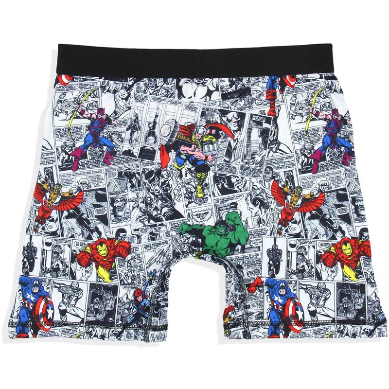 Marvel Mens' 2 Pack Vintage Superhero Comic Boxers Underwear Boxer Briefs Multicolored, 3 of 5