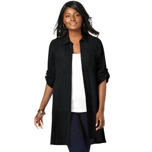 Jessica London Women's Plus Size Gauze Mega Tunic - 1 of 4