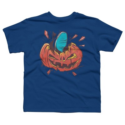 Boy's Design By Humans Halloween smashed pumpkin By BlackBerry55 T-Shirt