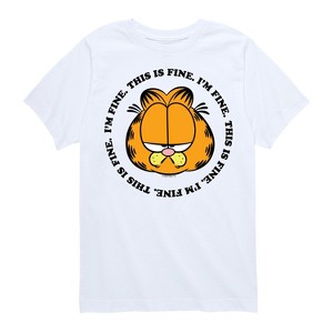 Boys' - Garfield - I'm Fine This Is Fine Short Sleeve Graphic T-Shirt - 1 of 4