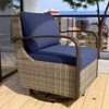 EAGLE PEAK Coastal Vista Outdoor Swivel Wicker Rocker Chair, Patio Glider Rocking Chair - 2 of 4