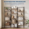 5 Tier Bookcases, Triple Wide Industrial Bookshelf, Steel Bookshelf, Display Storage Bookshelves for Living Room, Bedroom, Home, Office(Brown) - 4 of 4