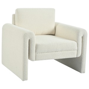 31.25'' Boucle Upholstered Modern Accent Chair with Round Arms and Sturdy Support for Living Room - 1 of 4