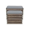 Cheung's SiloSong Set of 2 Rectangular Wood Slat Storage Bench - Gray - 3 of 4