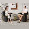 KWPZQEB 360¡ã Swivel Accent Chair, Modern Round Swivel Barrel Chairs with Metal Legs, Upholstered Sofa Arm Chairs for Bedroom, Reading, Office - 4 of 4