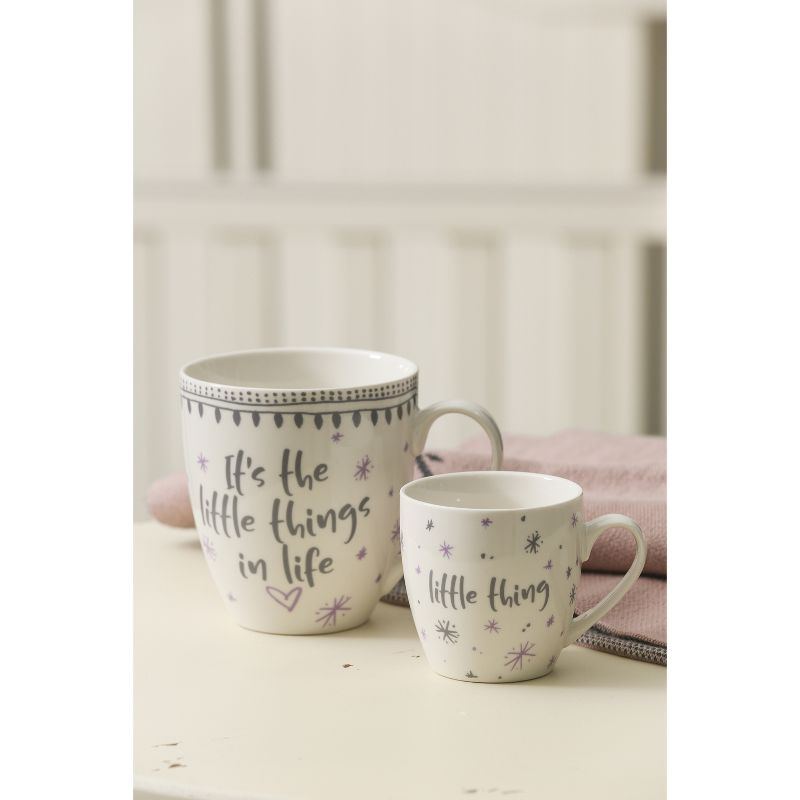 Evergreen Mommy and Me Ceramic Cup Gift set, 17 OZ and 7 OZ, It's the Little Things in Life/Little Thing, 4 of 9