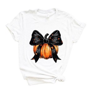 Simply Sage Market Women's Coquette Halloween Pumpkin Short Sleeve Graphic Tee - 1 of 4