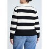 ELOQUII Women's Plus Size Striped Quarter Zip Sweater - 3 of 4
