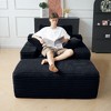 WJSHOME Oversized Chaise Lounge Chair Indoor, Plush Corduroy Boneless Sofa Bed, Cloud Reading Chair with Throw Pillow for Living Room - 2 of 4