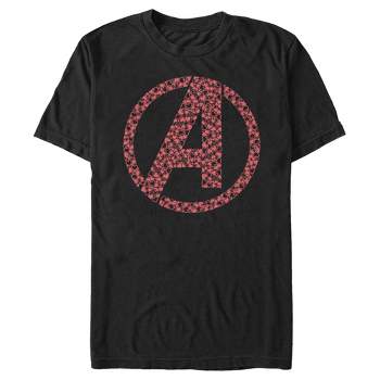 Men's Marvel Avengers Valentine's Small Hearts Logo T-Shirt