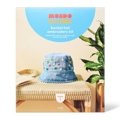 Bucket Hat Floral Embroidery Craft Kit - Mondo Llama™