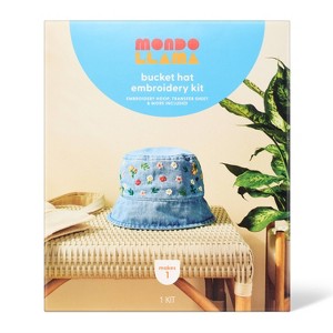 Bucket Hat Floral Embroidery Craft Kit - Mondo Llama™ - 1 of 4