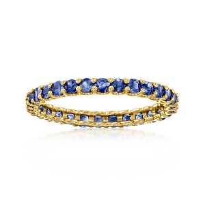Ross-Simons 1.20 ct. t.w. Sapphire Eternity Band in 14kt Yellow Gold - 1 of 4