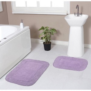 Radiant Bathroom Rugs Set, Machine Washable Rug, Extra Soft and Absorbent bath Rug, Bath Mat Set, Bath Floor Mat Non-Slip, 2 Pcs Set(S+M), Purple - 1 of 4