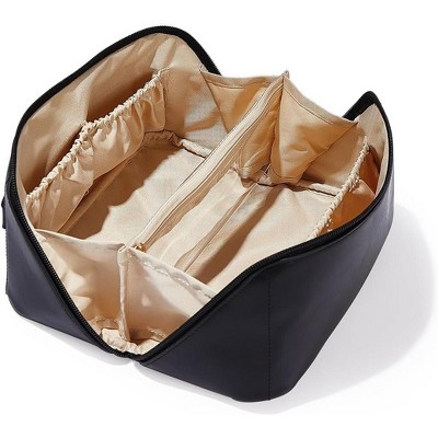 Large Capacity Cosmetic Bags for Women,Waterproof Portable Pouch Open Flat Toiletry Bag(Medium)