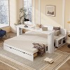 Full/Queen Size Daybed Storage Sleeper Sofa Bed Loveseat 2-Seat Sofa with Removable Desk, Storage Drawers & Open Shelves, 4-in-1 Design - ModernLuxe - 2 of 4