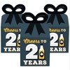 Big Dot of Happiness Cheers and Beers to 21 Years - Square Favor Gift Boxes - 21st Birthday Party Bow Boxes - Set of 12 - 2 of 4