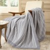 Amelie Home Chenille Knit Throw Blanket, Striped Cozy Decorative Throw for Sofa, Bed & Living Room - 3 of 4