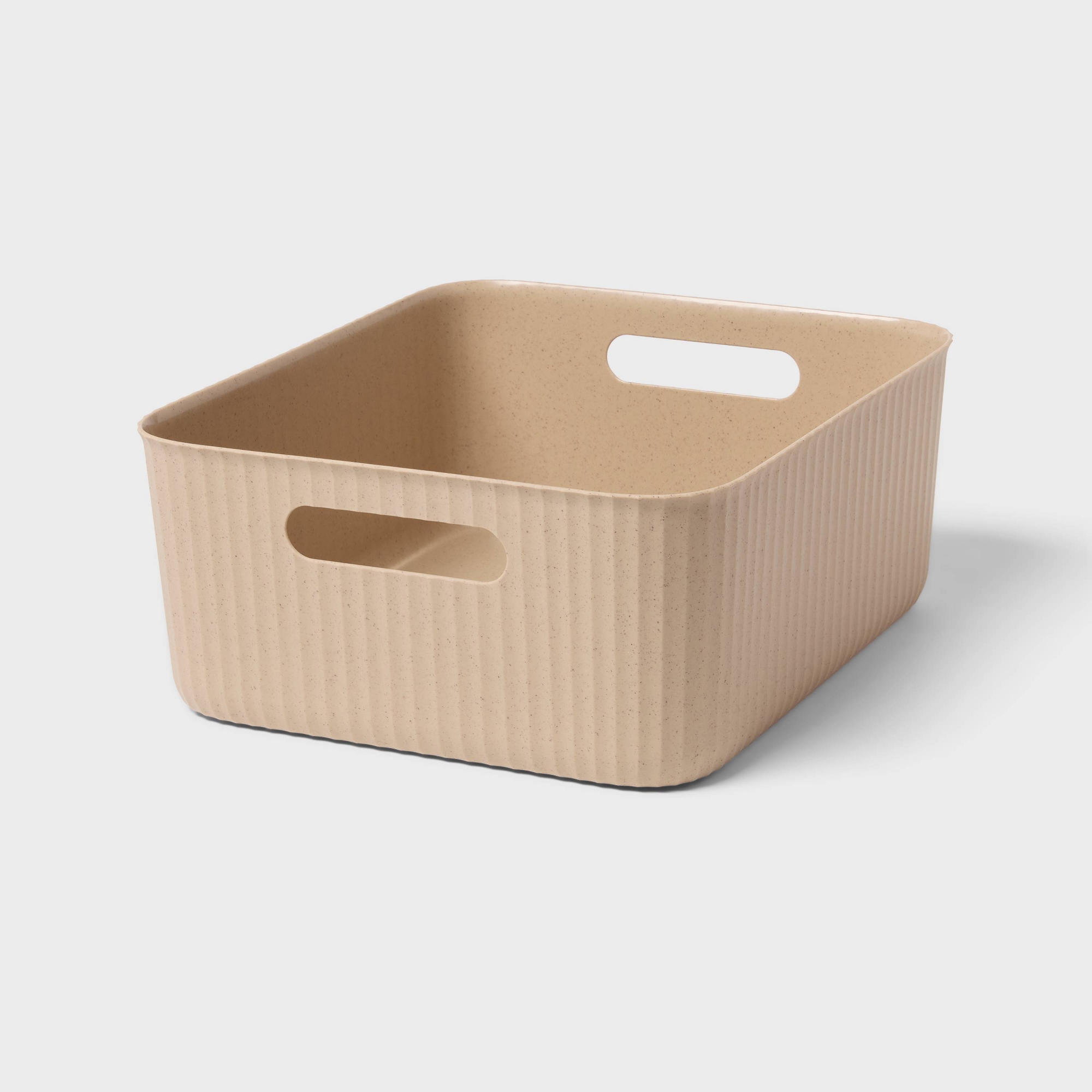 Ribbed Speckle Bin Medium Cobblestone - Brightroom™