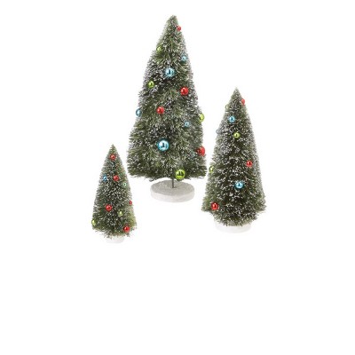 Ganz Set of 3 Glitter Frosted Tabletop Christmas Tree Decorations  17"