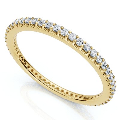 Pompeii3 1/3Ct Diamond Eternity Ring Stackable Wedding Band Gold Lab Created