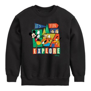Boys' - Disney - Its Fun To Explore Graphic Long Sleeve Fleece Sweatshirt - 1 of 4