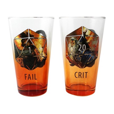 Just Funky Dungeons And Dragons Set Of 2 Drinking Glasses 16oz New In Box