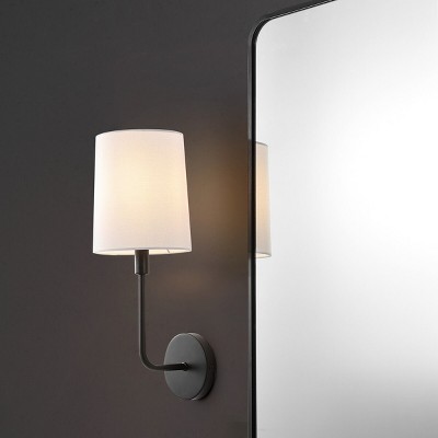 Garner 18.25" Bronze Direct Wired Electric Wall Sconce with White Shade