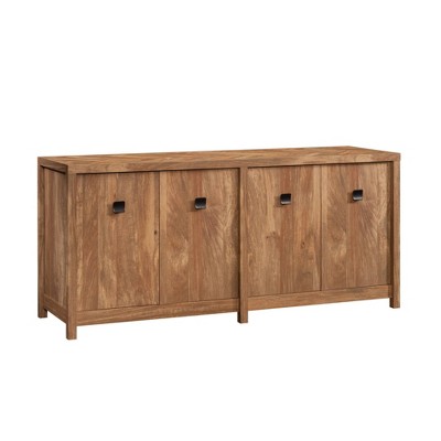 Sauder Cannery Bridge Credenza Sindoori Mango: Laminated MDF Storage Cabinet, Metal Hardware, CARB Certified