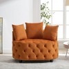 CAVINAS Chesterfield Single Sofa Chair, Modern Velvet Upholstered Accent Chair with 3 Pillows, Classical Barrel Chair Couch for Living Room - 2 of 4