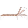 vidaXL Sunlounger White and brown Aluminum and WPC Standard - 3 of 4